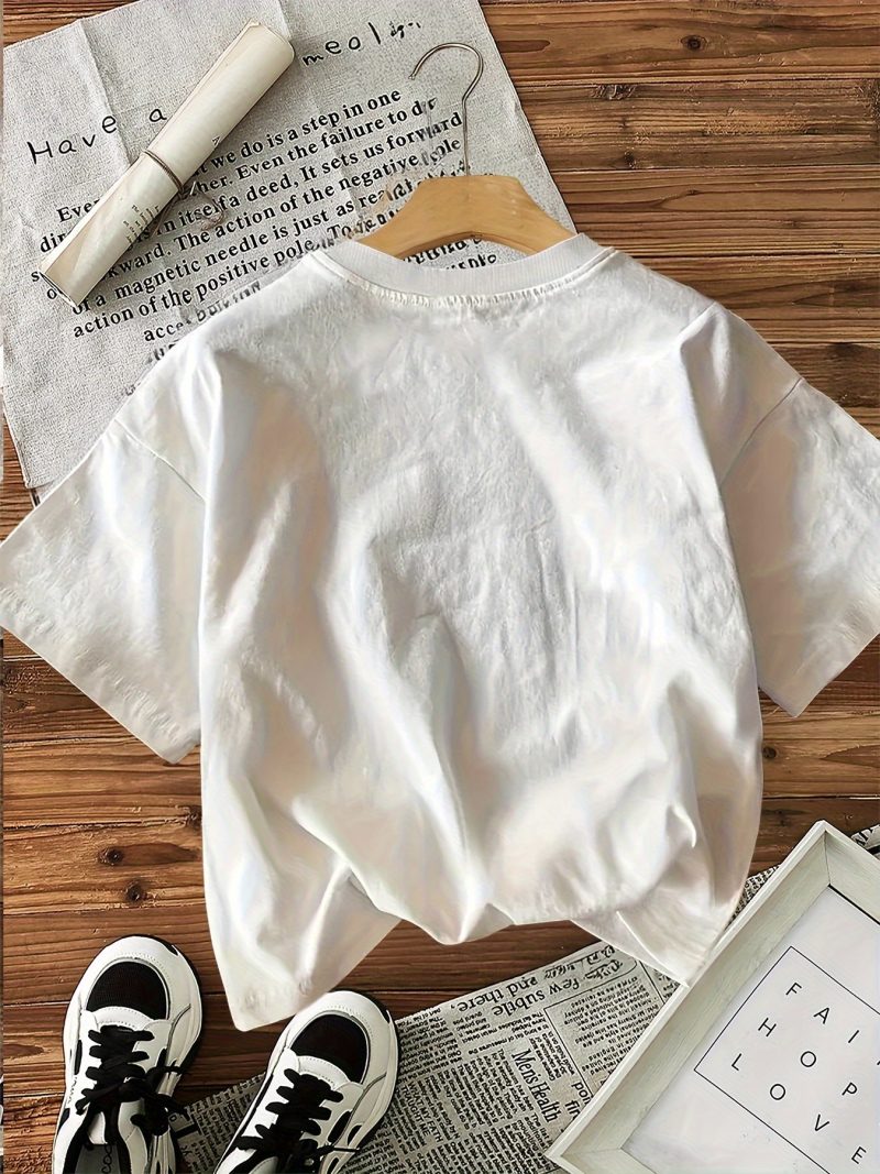 Women'S Tops Watercolor Citrus Slice Print Short Sleeve Crew Neck T-Shirt, Suitable for All Seasons, 100%, Machine Washable - Image 2