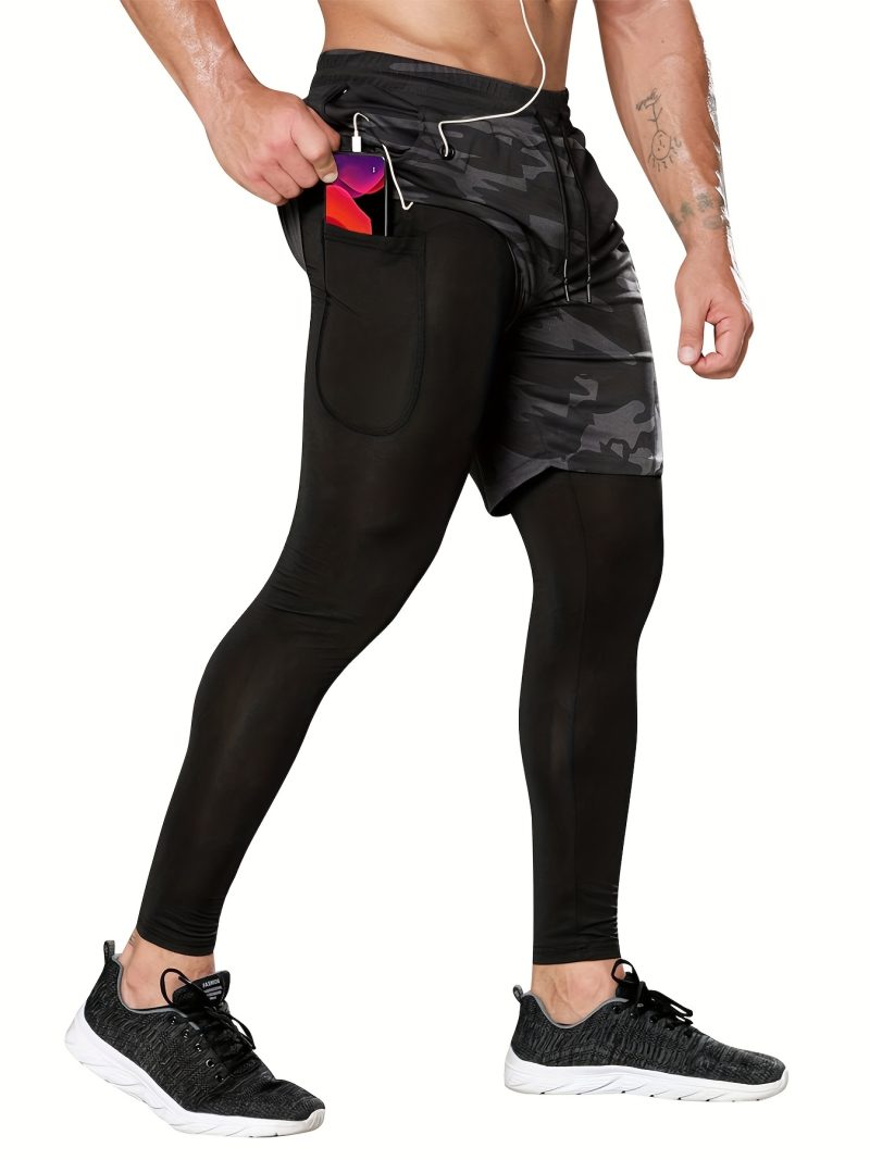 OEBLD Men's 2-in-1 Workout Shorts With Pocket - Image 3