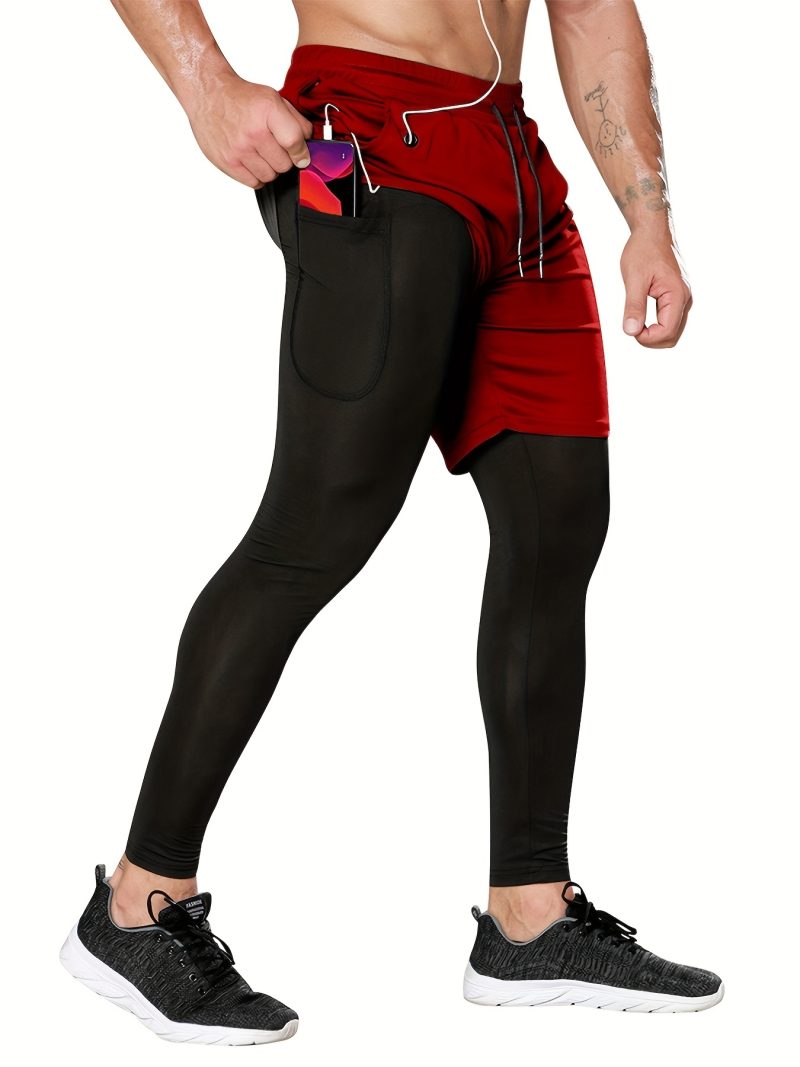 OEBLD Men's 2-in-1 Workout Shorts With Pocket - Image 4