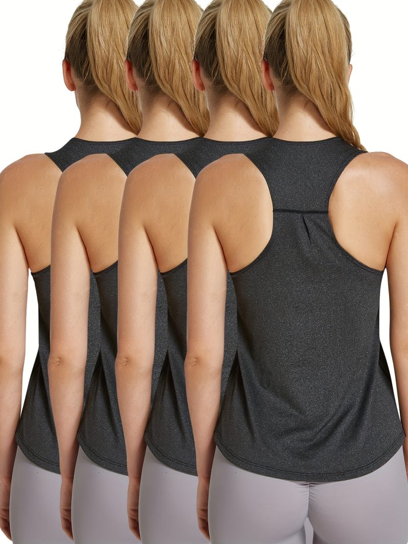 4pcs Quick-Dry Workout Tank Tops