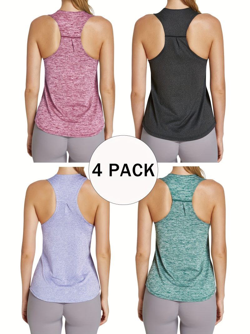 4pcs Quick-Dry Workout Tank Tops - Image 2