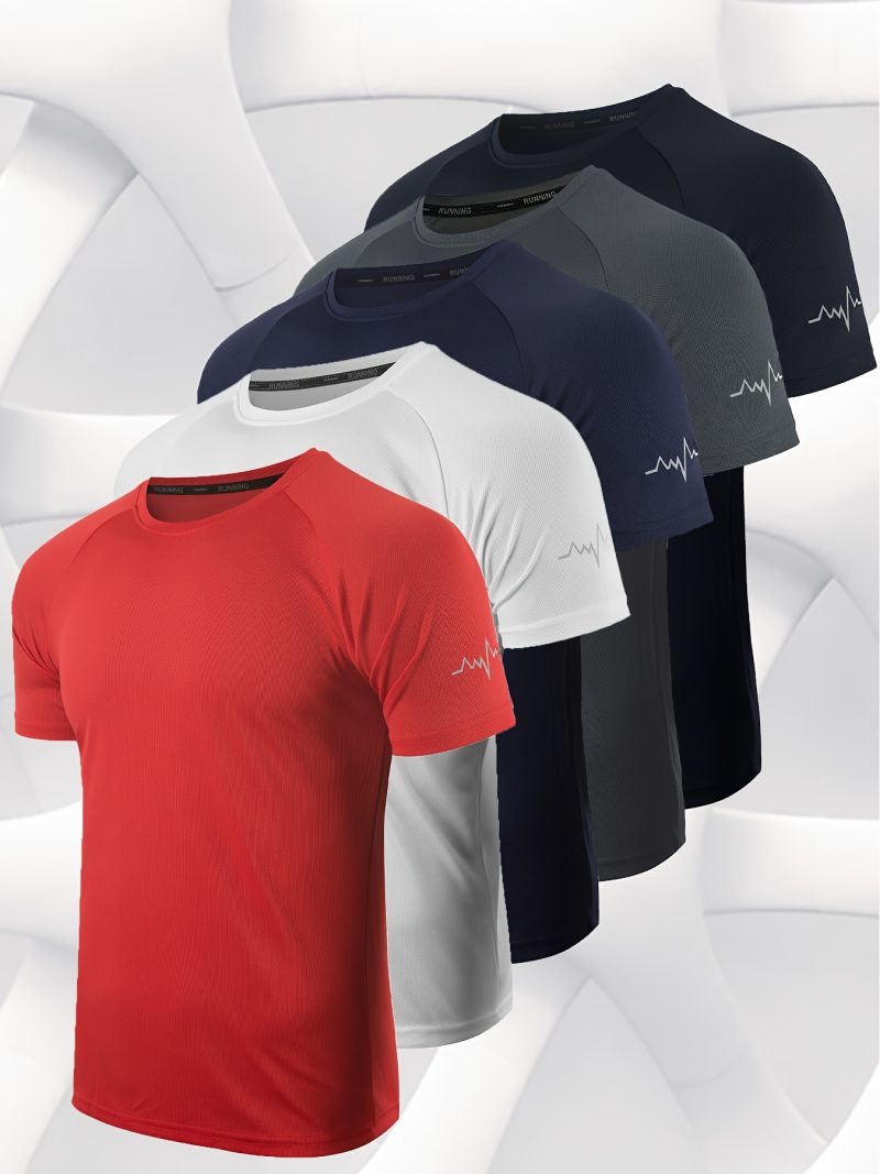 5 Pack Men's Casual Athletic Gym T-Shirts - Image 5