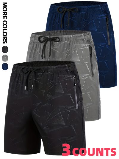 3pcs Men's Athletic Shorts