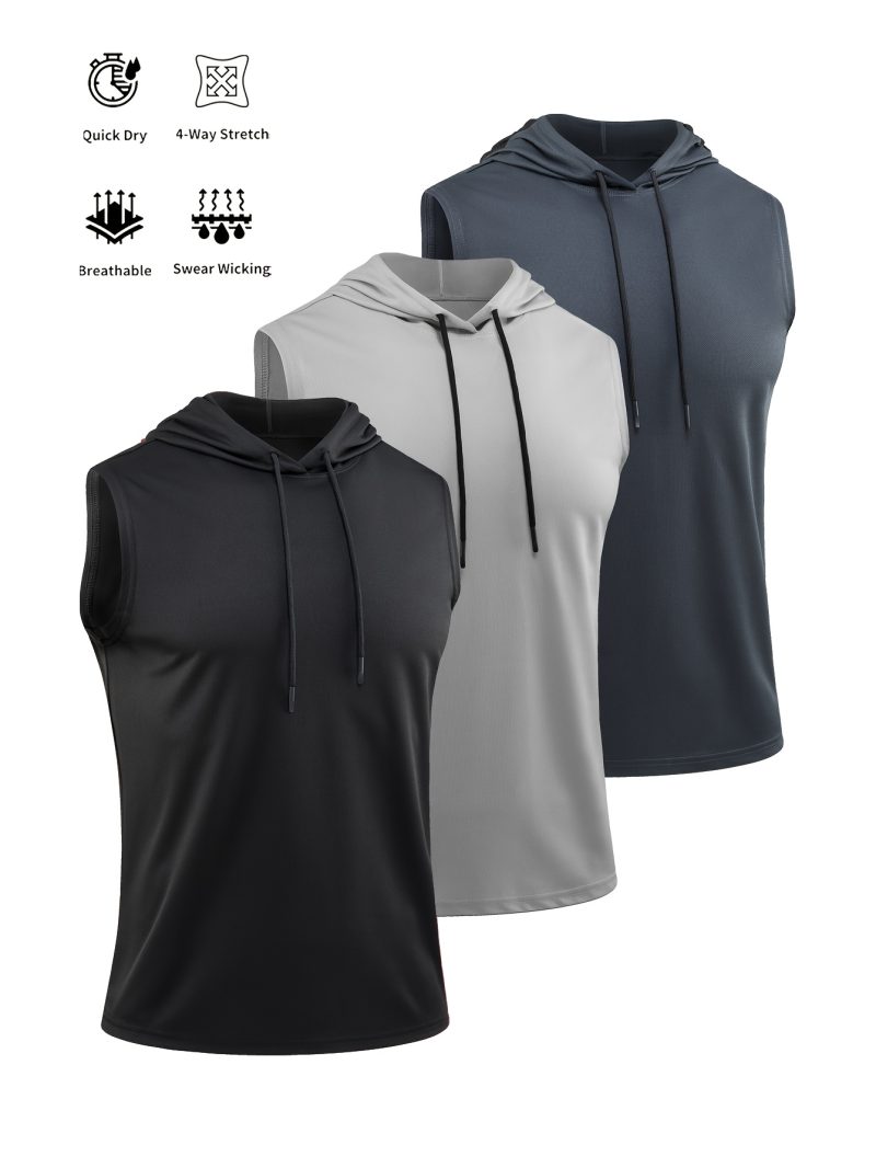 Three Men'S Solid Color Sleeveless T-Shirts - Image 2