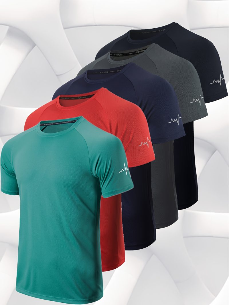 5 Pack Men's Casual Athletic Gym T-Shirts - Image 2