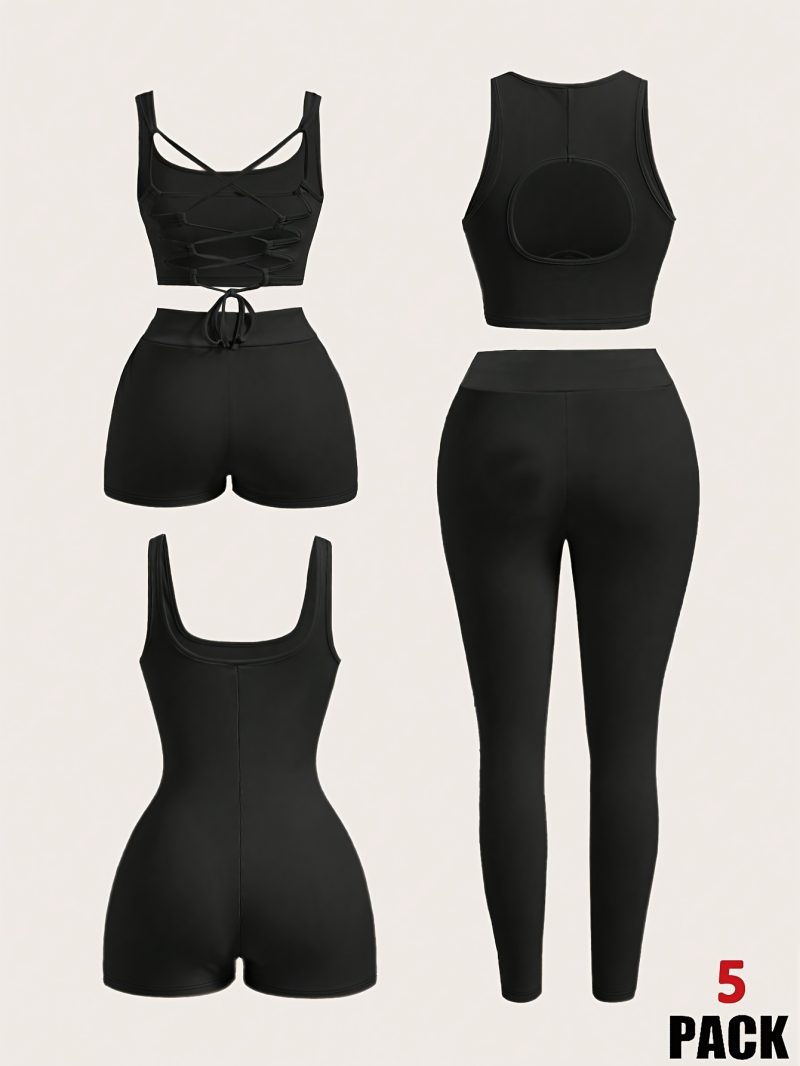 Women's Casual Fashion Solid Color High Elastic Bodysuit - Image 2