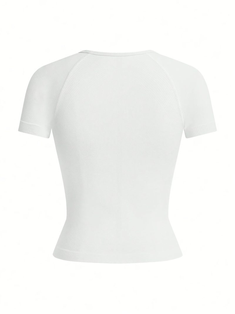 5pcs Women Neck Short Sleeve Seamless T-Shirt - Image 8
