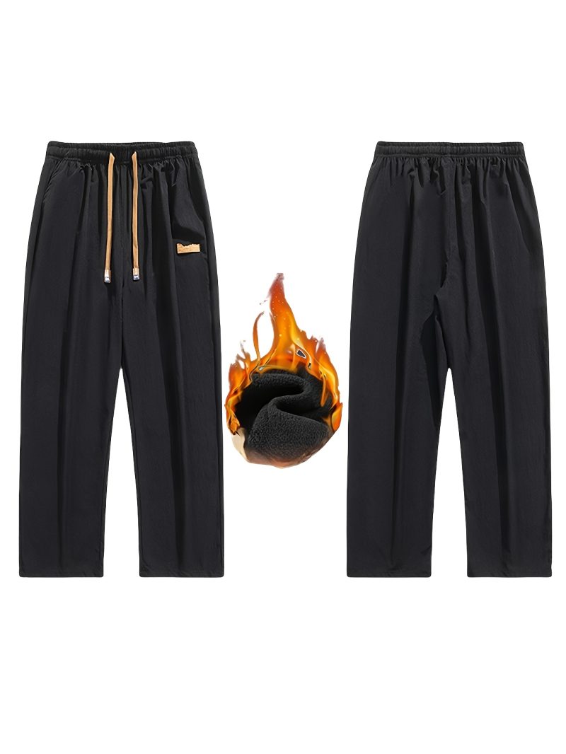Men's Straight Leg And Cuffed Drawstring Fleece Pants - Image 10