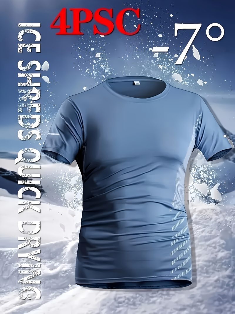 4pcs Men's Quick-Dry Athletic T-Shirts - Image 3