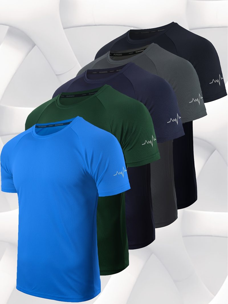 5 Pack Men's Casual Athletic Gym T-Shirts - Image 3