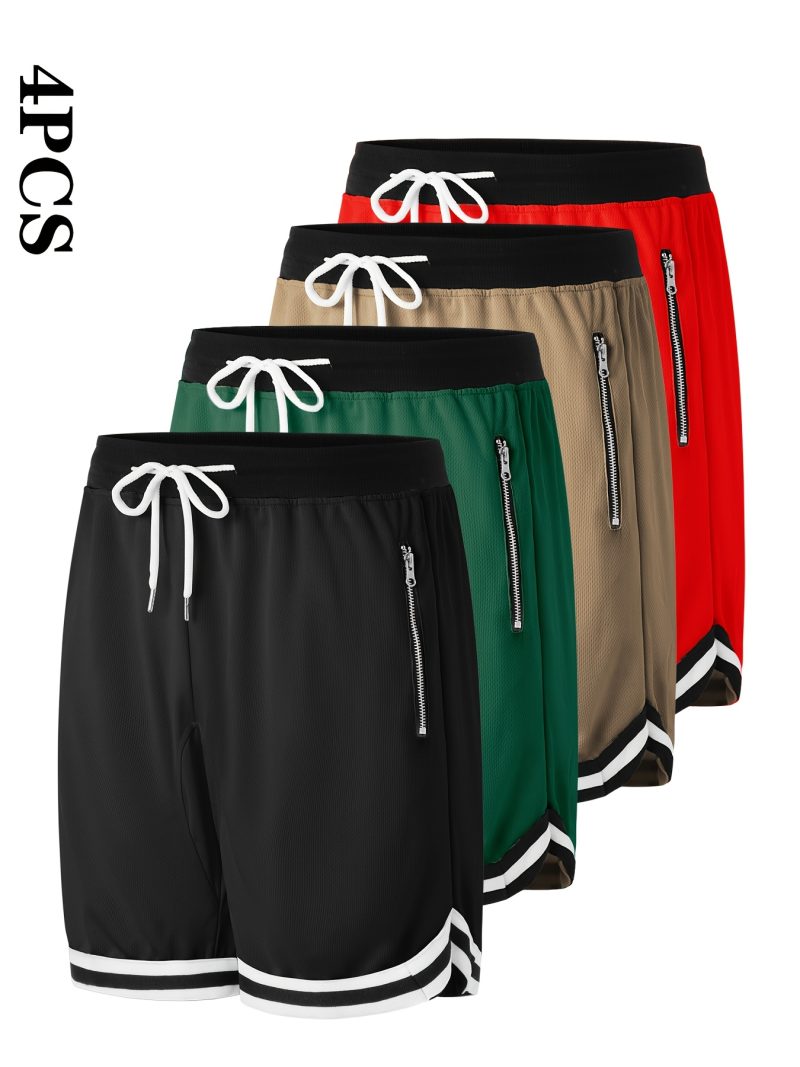 4pcs Men's Casual Athletic Shorts - Image 4