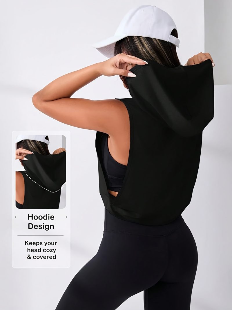Women Casual Sleeveless Hooded Vests - Image 8