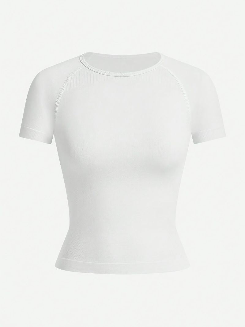 5pcs Women Neck Short Sleeve Seamless T-Shirt - Image 7