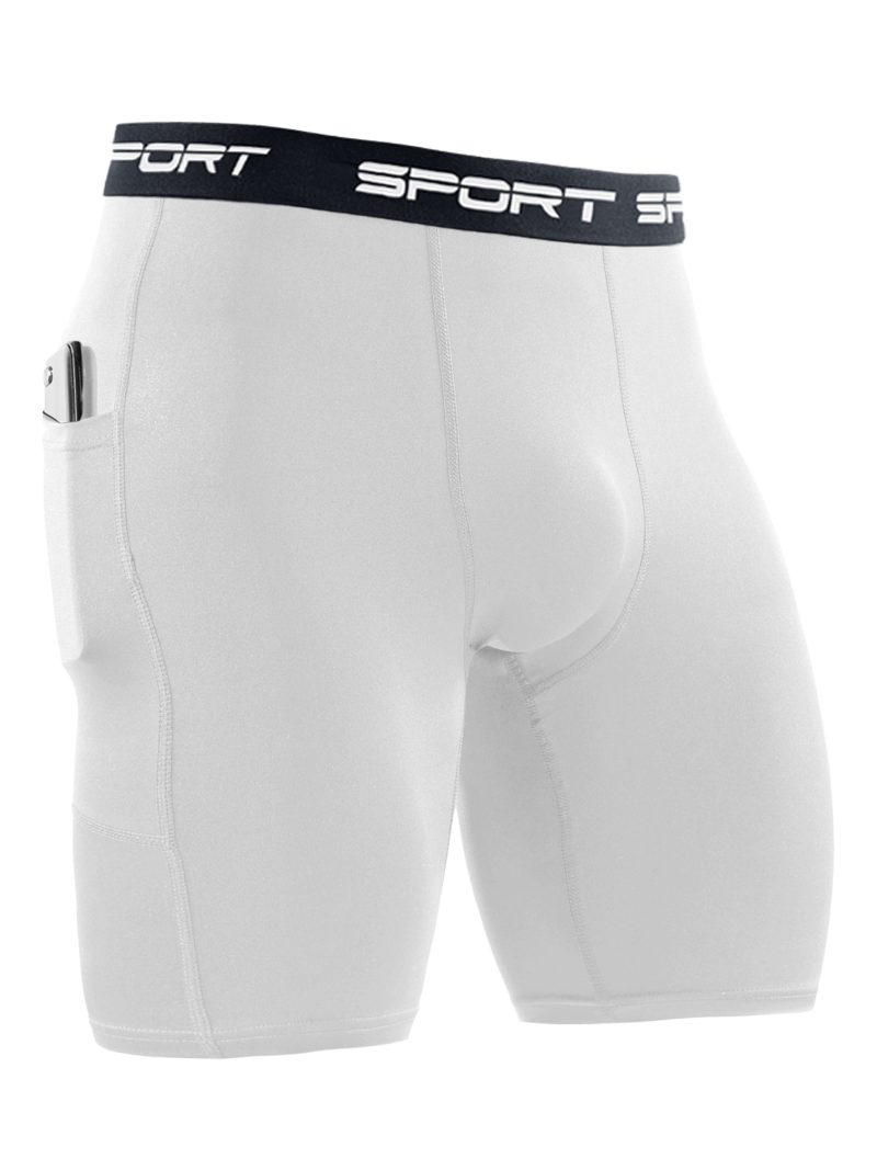 Men Solid Compression Shorts with Pockets - Image 10