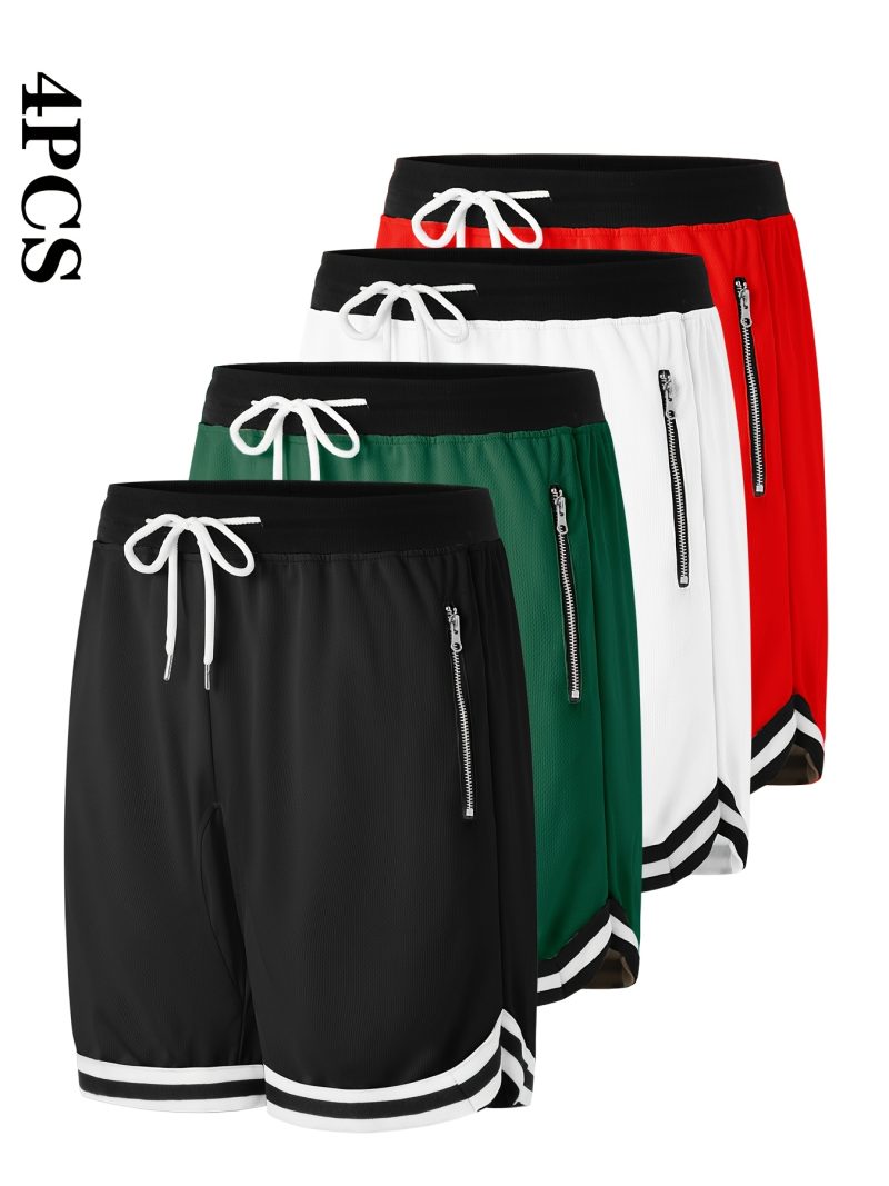 4pcs Men's Casual Athletic Shorts - Image 3