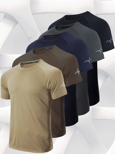 5 Pack Men's Casual Athletic Gym T-Shirts