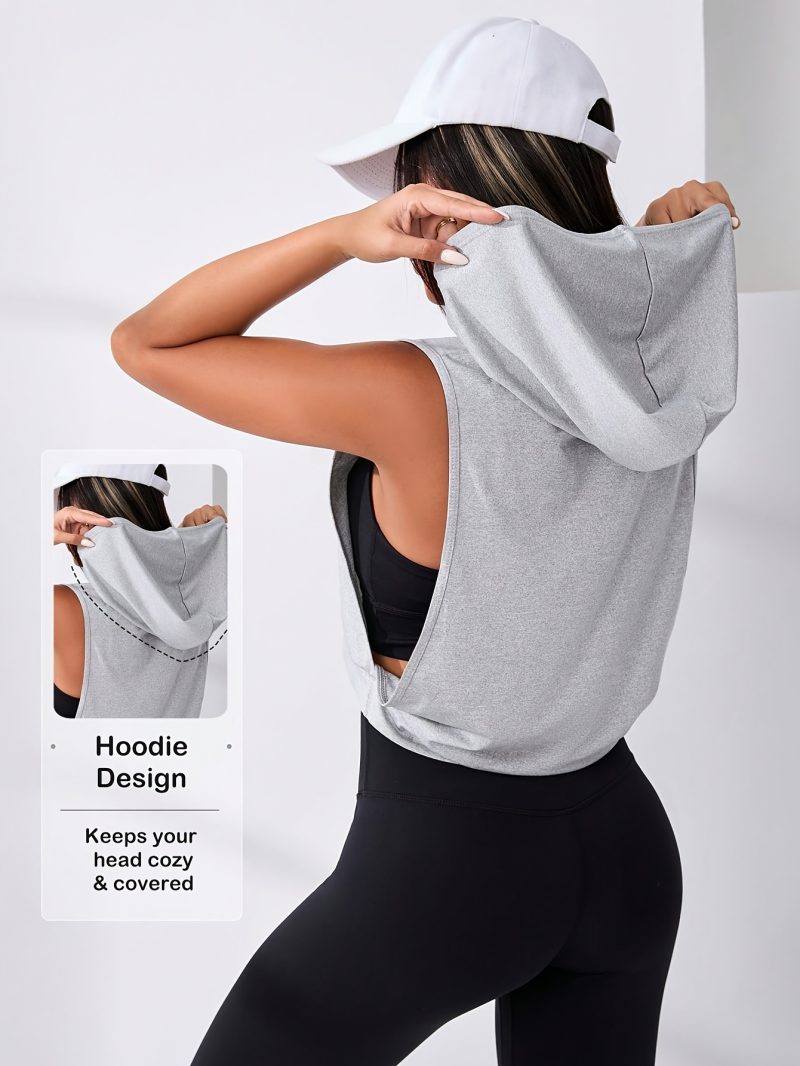 Women Casual Sleeveless Hooded Vests - Image 6