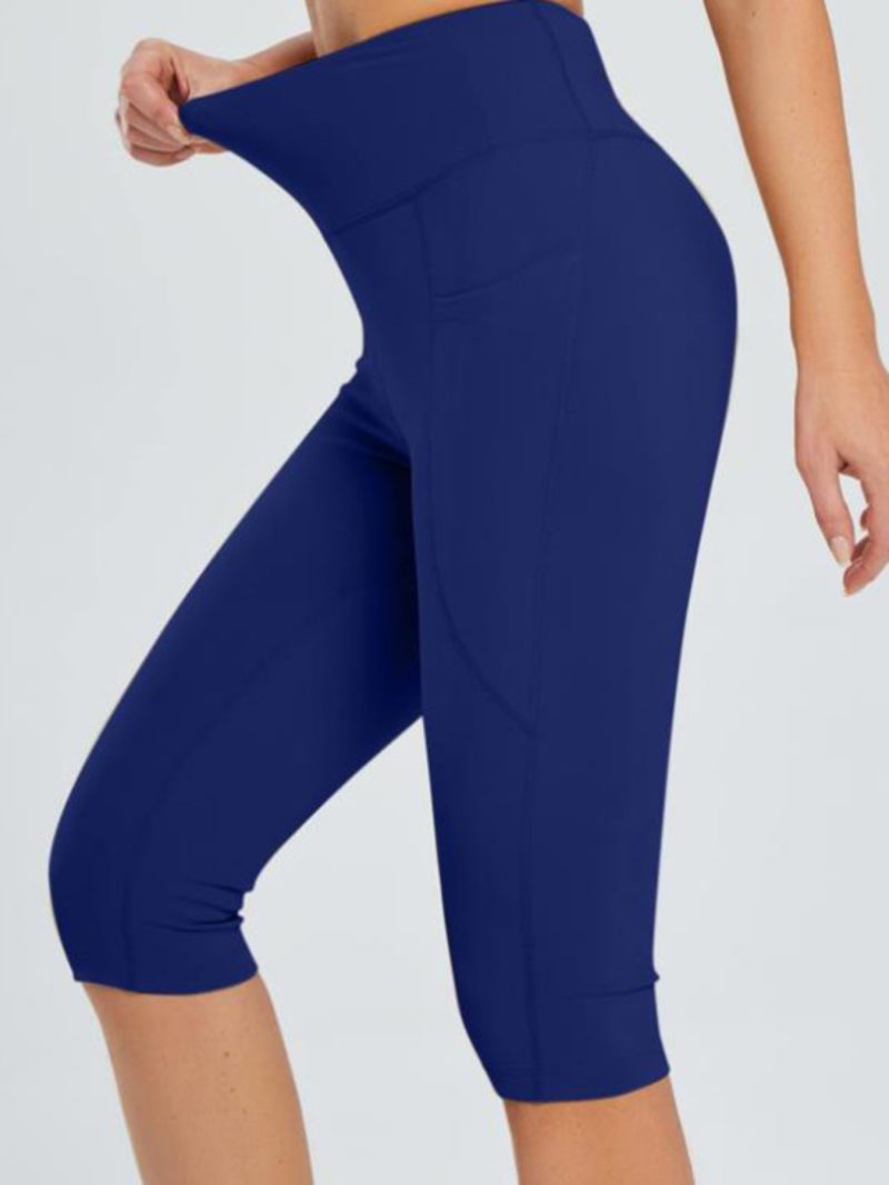 Yoga Pants with Pockets Solid Color High Waisted - Image 8