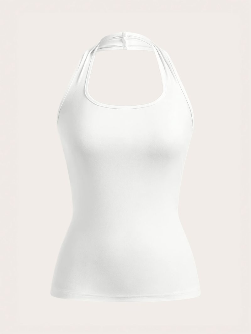3pcs Casual Simple Halter Neck Tank Top Set - Image 5