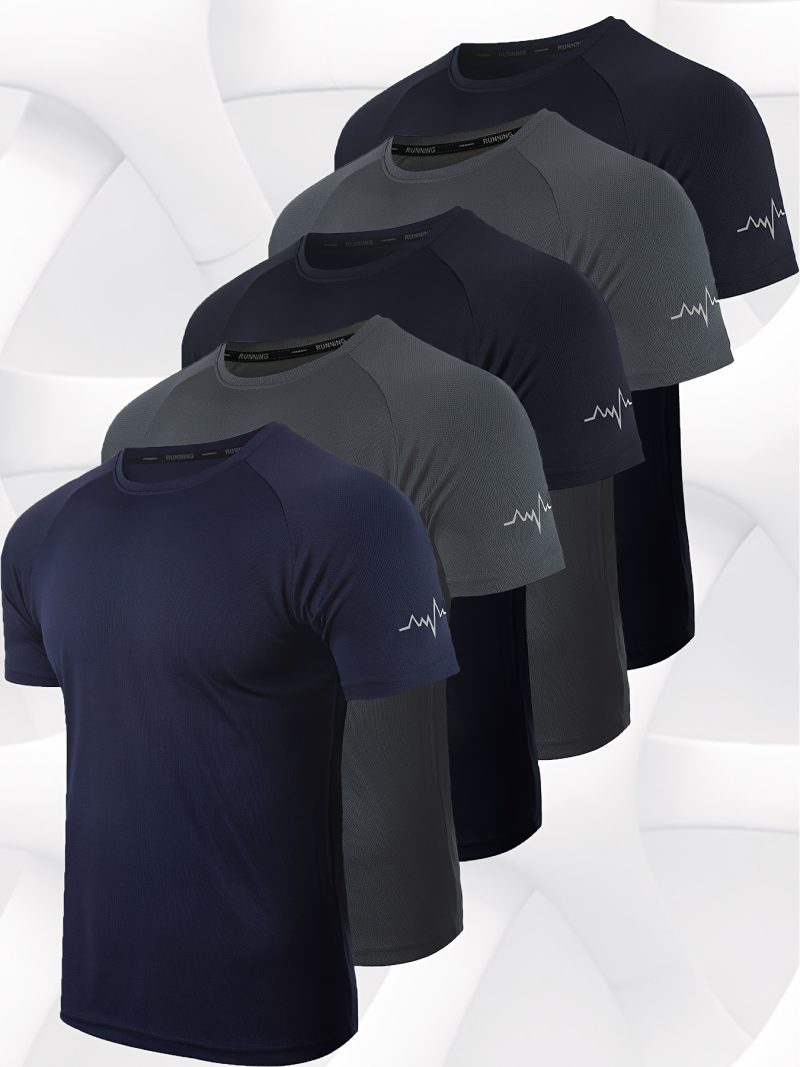 5 Pack Men's Casual Athletic Gym T-Shirts - Image 8