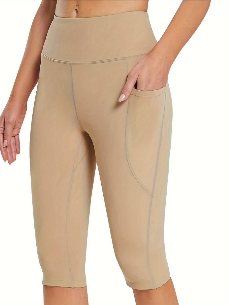 Yoga Pants with Pockets Solid Color High Waisted