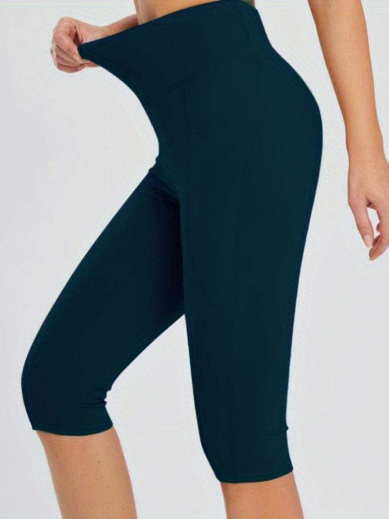 Yoga Pants with Pockets Solid Color High Waisted - Image 9