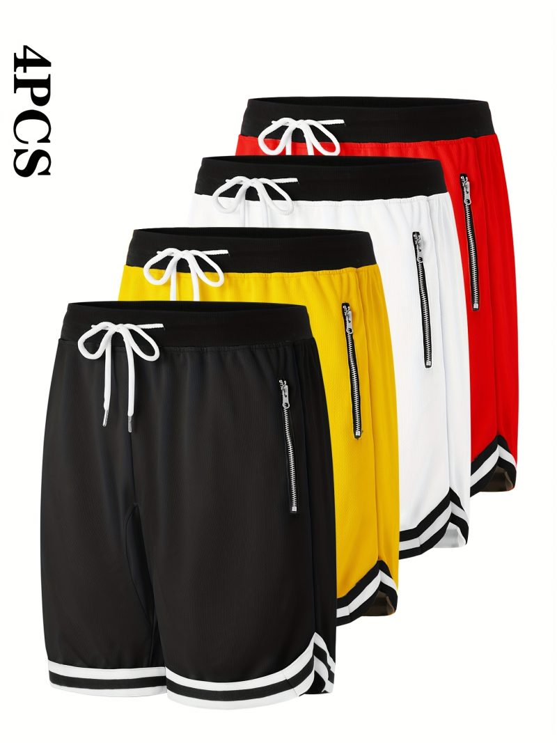 4pcs Men's Casual Athletic Shorts