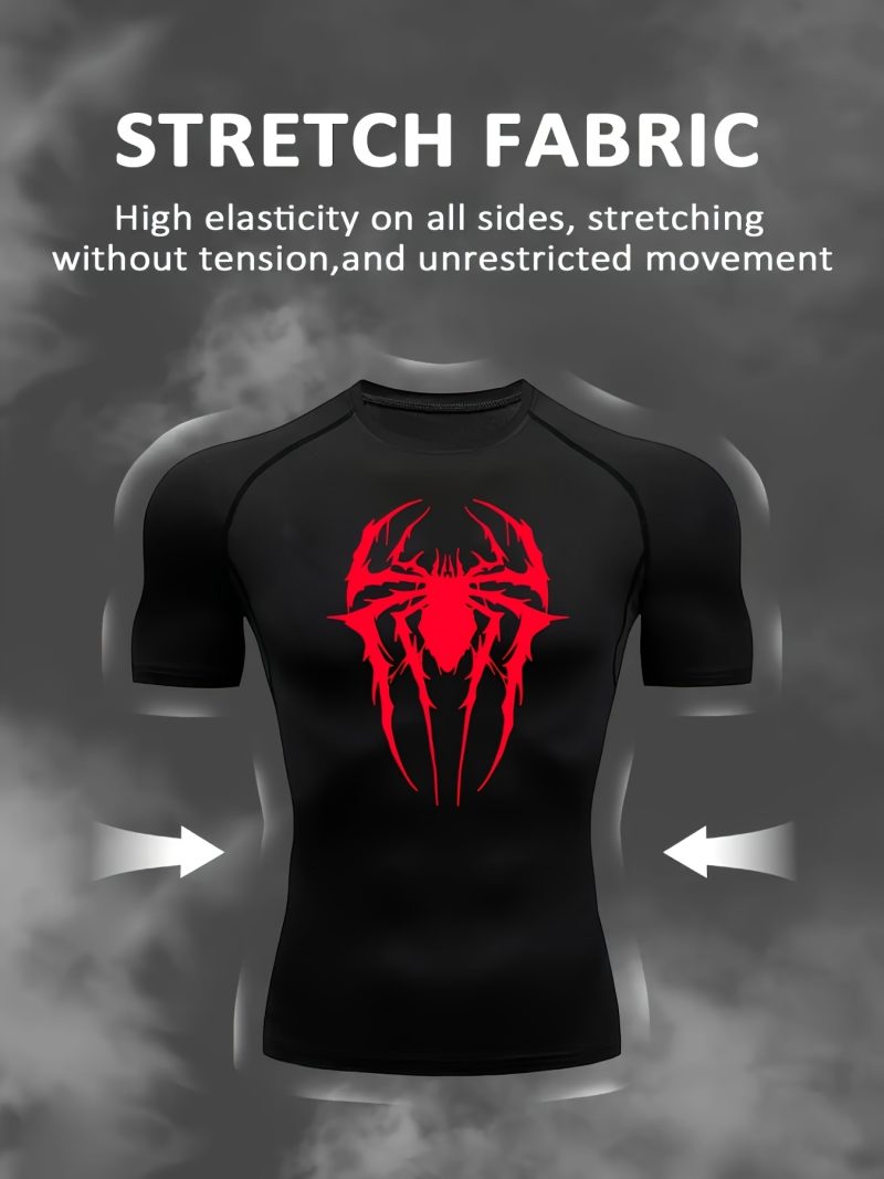 Men Spider Design Compression T-Shirt - Image 2