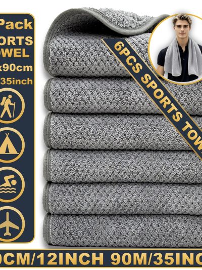 6pcs Sports Towels 12"x35"