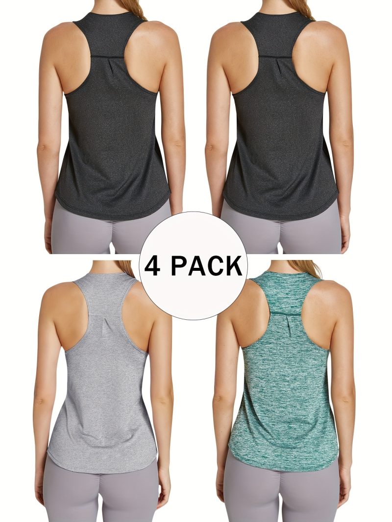 4pcs Quick-Dry Workout Tank Tops - Image 3