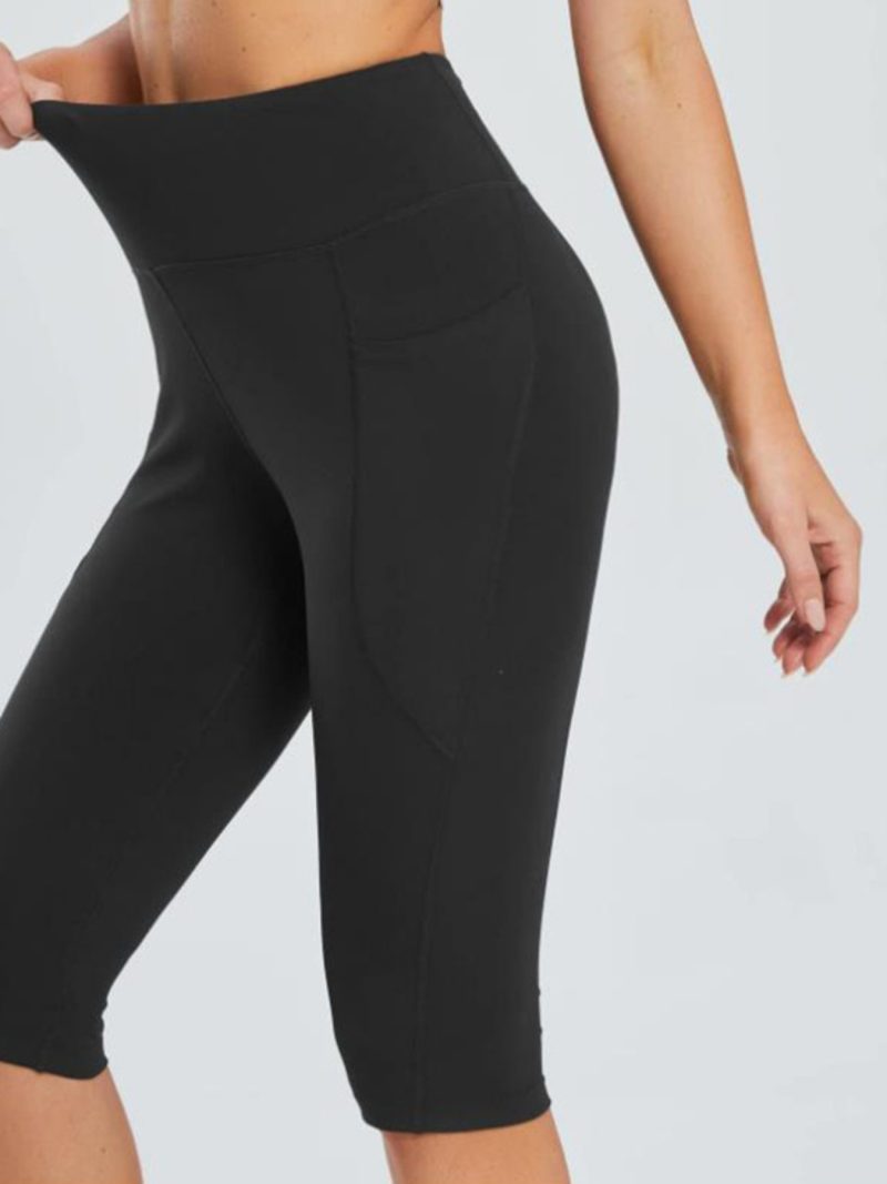 Yoga Pants with Pockets Solid Color High Waisted - Image 10