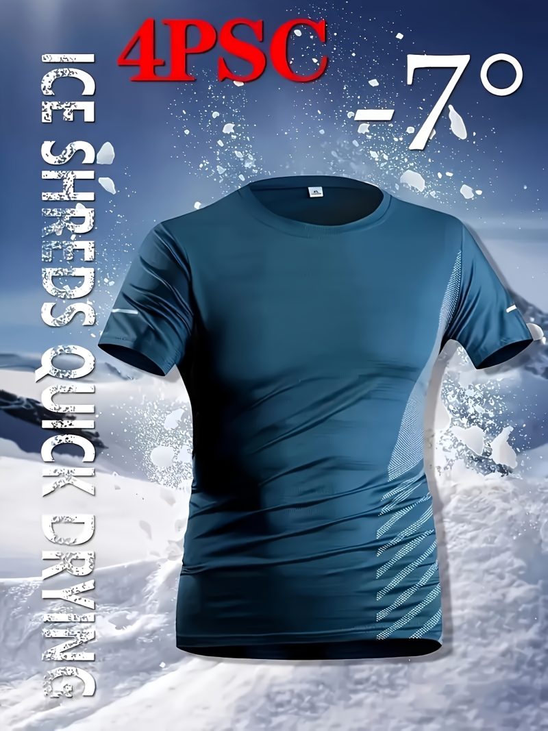 4pcs Men's Quick-Dry Athletic T-Shirts - Image 4