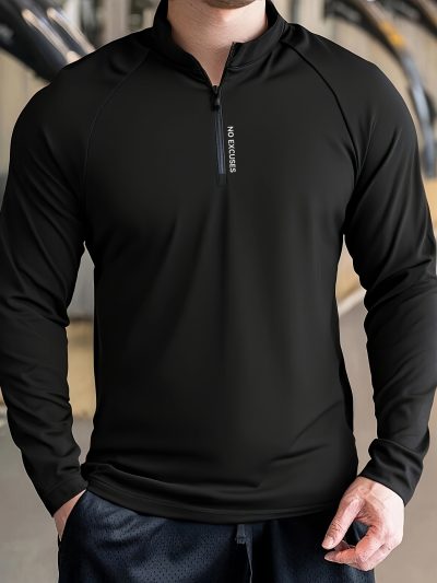 Men's Athletic Half-Zip Long Sleeve Shirt