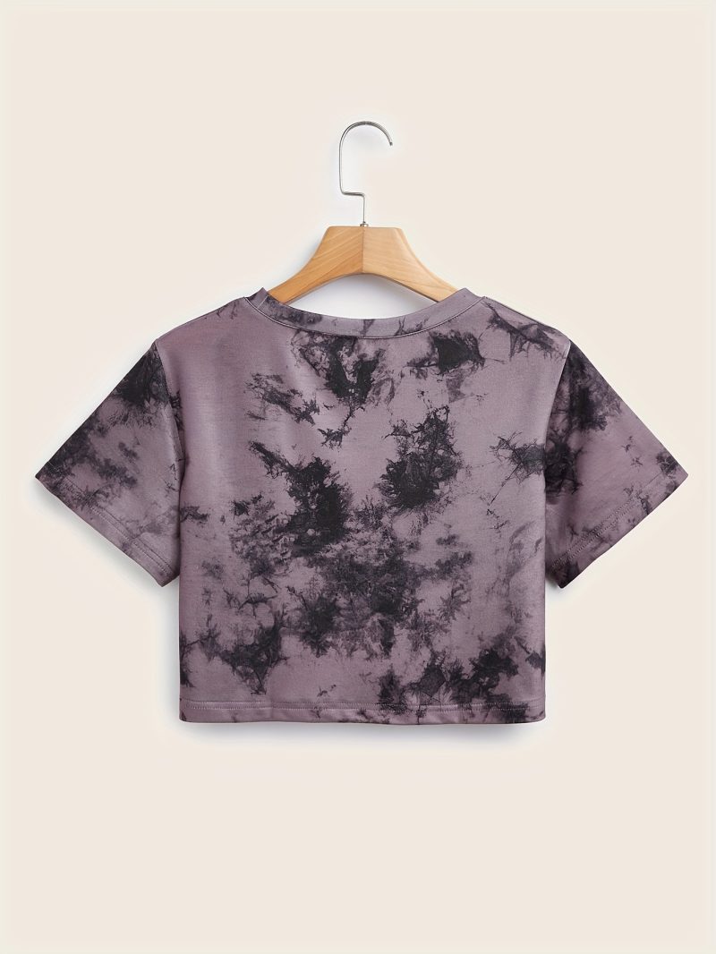 Women's Tie-Dye Short Loose Fit Casual Sport T-Shirt 5pcs Set - Image 8