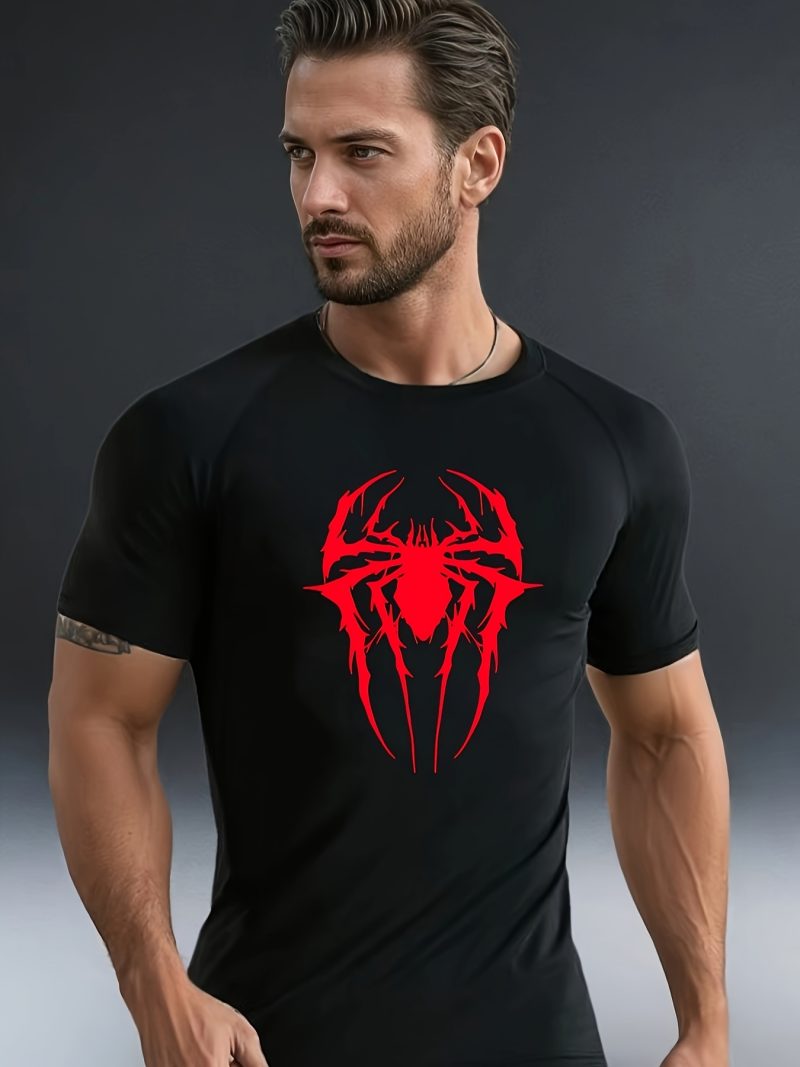 Men Spider Design Compression T-Shirt - Image 4