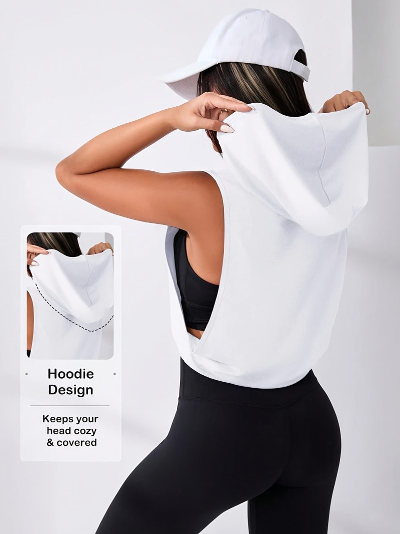 Women Casual Sleeveless Hooded Vests - Image 7