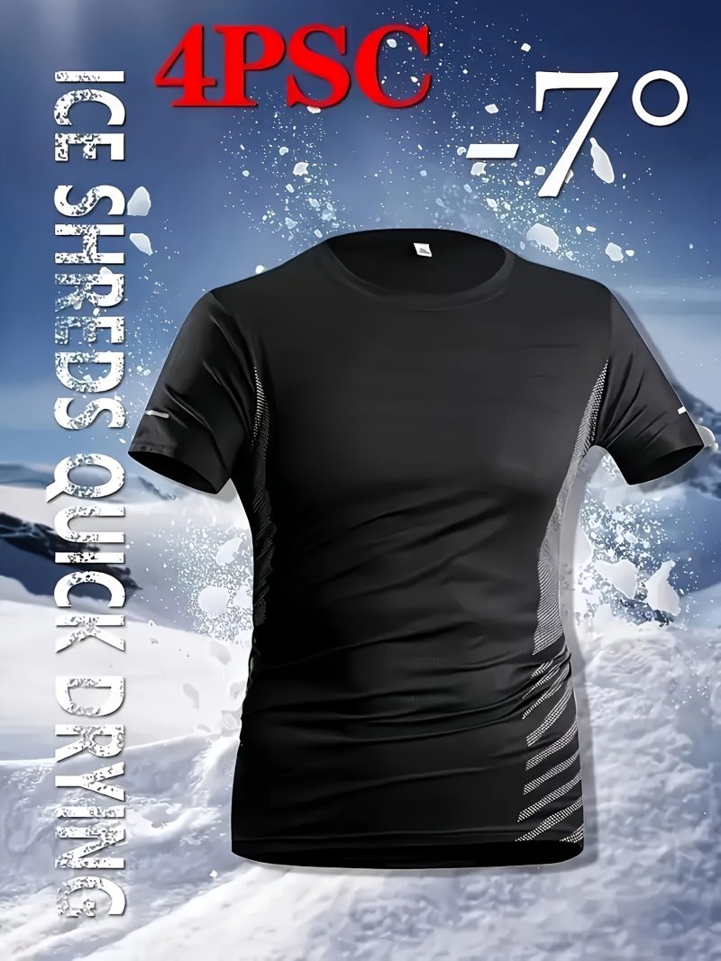 4pcs Men's Quick-Dry Athletic T-Shirts - Image 5