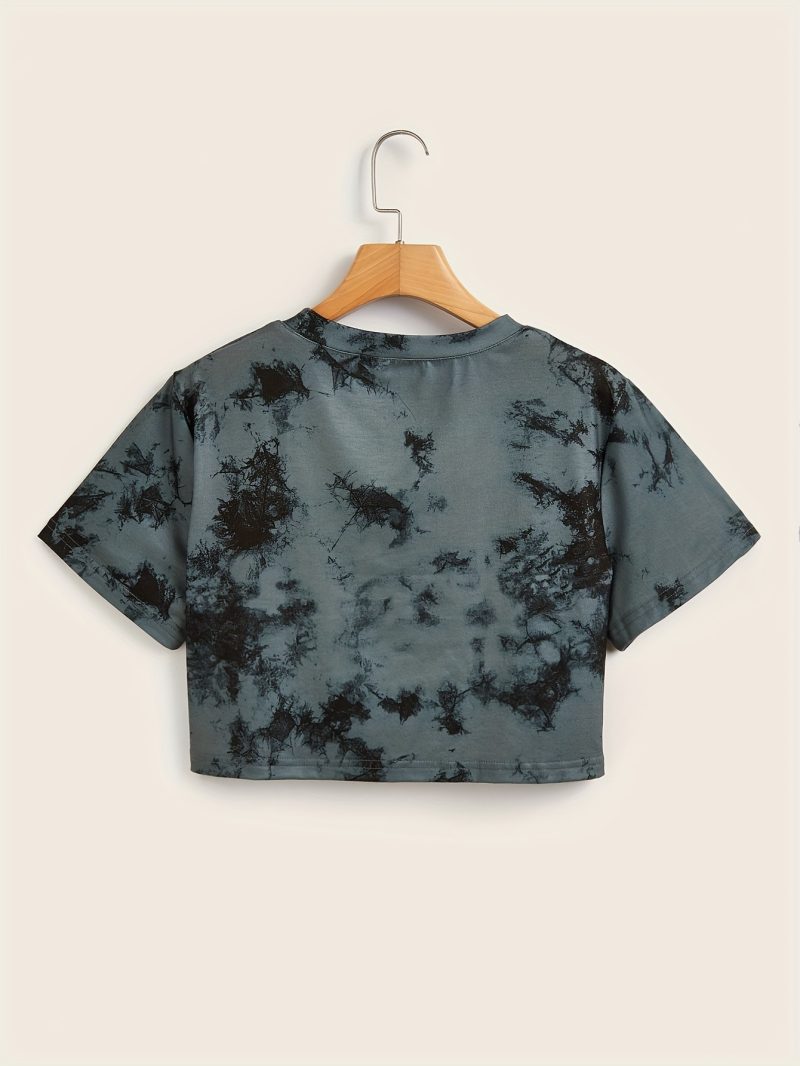 Women's Tie-Dye Short Loose Fit Casual Sport T-Shirt 5pcs Set - Image 7