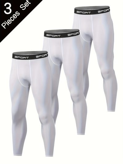 3pcs Men Quick-Dry Compression Sport Pants