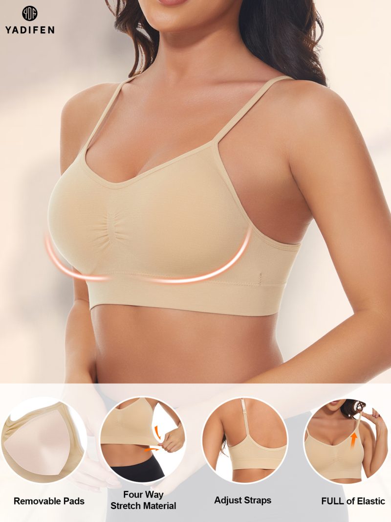 3pcs Women's Sports Bra, Seamless Wireless Comfortable Support Bra - Image 6