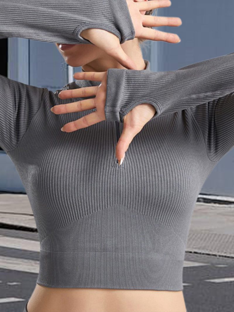 Women Workout Jacket Solid Color Quick Dry - Image 3