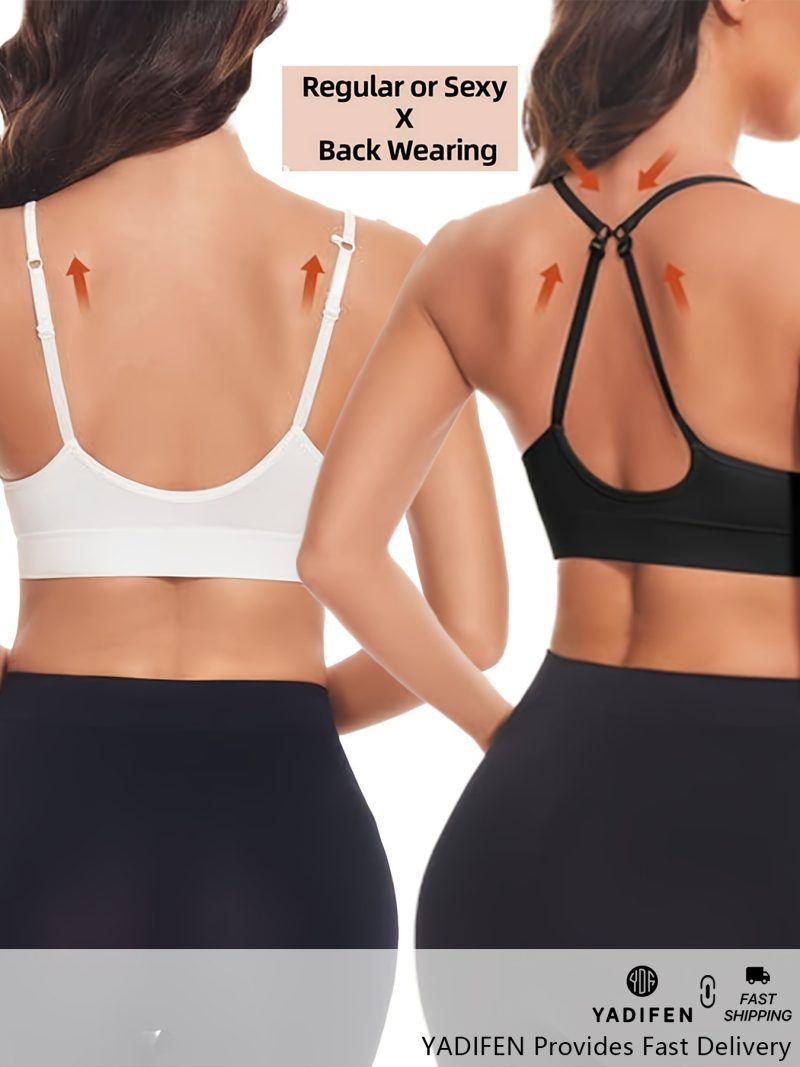 3pcs Women's Sports Bra, Seamless Wireless Comfortable Support Bra - Image 4