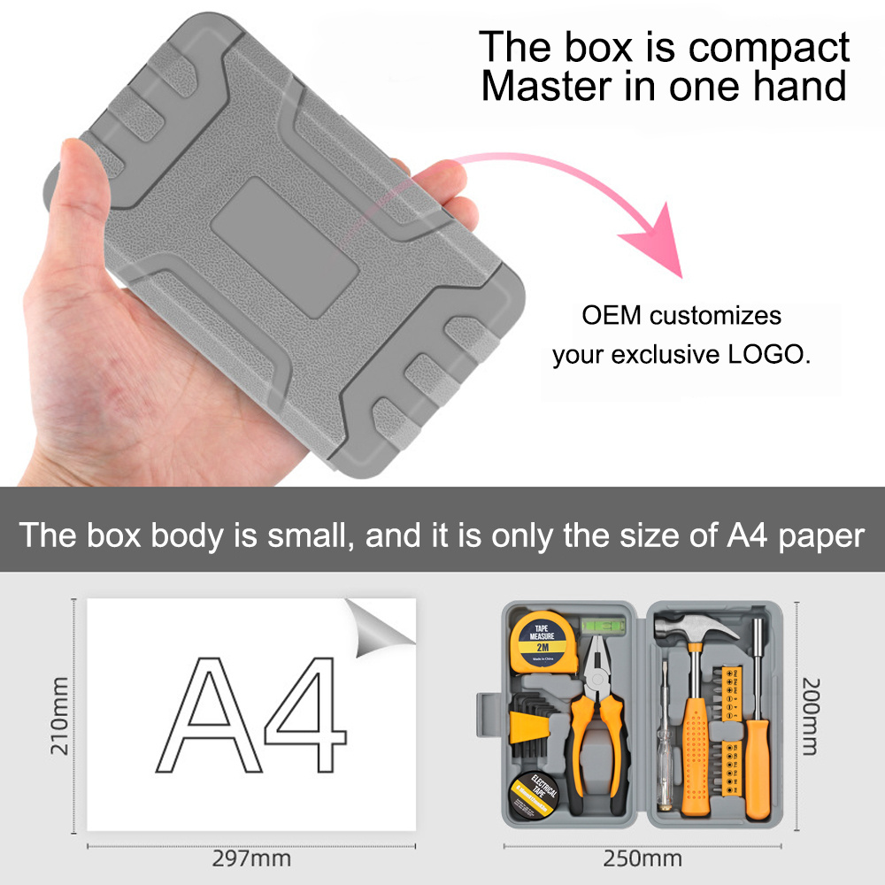 25piece Tool Set General Household Hand Tool Kit With Plastic Toolbox Storage Case, For Woman-Include All Essentials